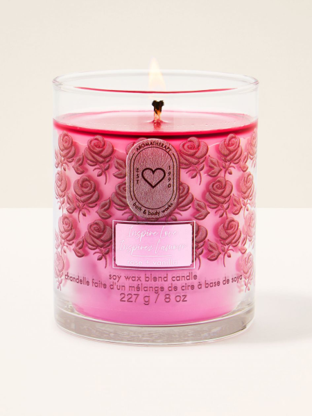 Inspire Love: Rose + Vanilla Single Wick Candle